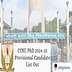 CCSU PhD 2024-25 Provisional Candidate List Out; Check Admission Details Here